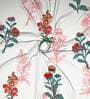 White Floral Polyester 5 Ft Light Filtering Eyelet Window Curtain
