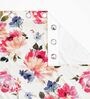 White Floral Polyester 5 Ft Light Filtering Eyelet Window Curtains (Set of 2)