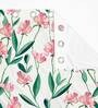 White Floral Polyester 5 Ft Light Filtering Eyelet Window Curtain