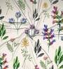 White Floral Polyester 7 Ft Light Filtering Eyelet Door Curtains (Set of 2)
