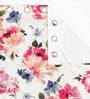 White Floral Polyester 7 Ft Light Filtering Eyelet Door Curtains (Set of 2)