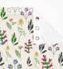 White Floral Polyester 7 Ft Light Filtering Eyelet Door Curtains (Set of 2)