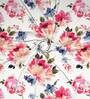 White Floral Polyester 7 Ft Light Filtering Eyelet Door Curtains (Set of 2)