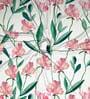 White Floral Polyester 7 Ft Light Filtering Eyelet Door Curtains (Set of 2)