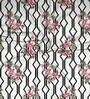 White Floral Polyester 9 Ft Light Filtering Eyelet Door Curtain
