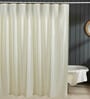 White Shower Polyester 6 Ft Blackout Eyelet Shower Curtain