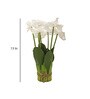 White Polyester Fabric Artificial Orchid Flower Bunch