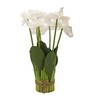 White Polyester Fabric Artificial Orchid Flower Bunch