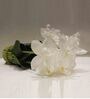 White Polyester Fabric Artificial Orchid Flower Bunch