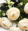 White Polyester Fabric Decorative Artificial Camellia Rose Flower Bunch