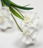 White Polyester Stunning Orchid Bunch Artificial Flowers