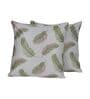 White Floral Polyester 16 x 16 Inches Cushion Covers (Set of 2)