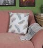 White Floral Polyester 16 x 16 Inches Cushion Cover