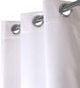 White Polyester Floral 5ft Room Darkening Eyelet Window Curtains (2 Pc)