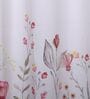 White Polyester Floral 7ft Room Darkening Eyelet Door Curtains (2 Pc)