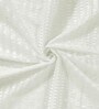 White Polyester Geometric 5 Ft Sheer Eyelet Window Curtains (Set of 2)
