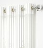 White Polyester Geometric 5 Ft Sheer Eyelet Window Curtains (Set of 2)