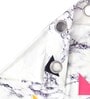 White Abstract Polyester 5 Ft Semisheer Eyelet Window Curtains (Set of 2)