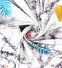 White Abstract Polyester 5 Ft Semisheer Eyelet Window Curtains (Set of 2)