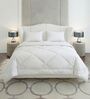 White Polyester Solid 105 GSM King Bed Comforter