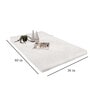 White Solid Polyester 3 ft x 5 ft Machine Made Carpet