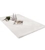 White Solid Polyester 4 ft x 6 ft Machine Made Carpet