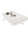 White Solid Polyester 4 ft x 6 ft Machine Made Carpet