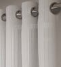 White Solid Polyester 7 Ft Sheer Eyelet Door Curtains (Set of 2)