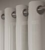 White Solid Polyester 7 Ft Sheer Eyelet Door Curtains (Set of 2)