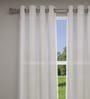 White Solid Polyester 7 Ft Sheer Eyelet Door Curtains (Set of 2)