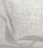 White Polyester Striped 5Ft Sheer Eyelet Window Curtains (Pack of 2)
