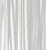 White Polyester Striped 9ft Sheer Eyelet Door Curtain