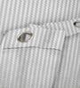 White Polyester Striped 9ft Sheer Eyelet Door Curtain