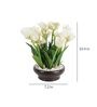 Polyester White Tulip Flower With Ceramic Pot Artificial Plants