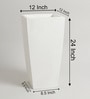 White Polymer 24 Inch Square Tall Planter