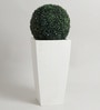 White Polymer 24 Inch Square Tall Planter