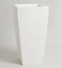 White Polymer 24 Inch Square Tall Planter