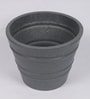 Grey Polymer Round Shaped Smal Planter