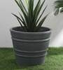 Grey Polymer Round Shaped Smal Planter