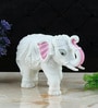 White Polyresin Elephant Decorative Showpiece (7.5 cm)
