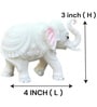 White Polyresin Elephant Decorative Showpiece (7.5 cm)