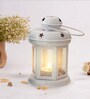 White Metal Hanging Tea Light Holder
