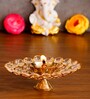 White & Gold Crystal Diya