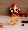 White & Gold Crystal Diya