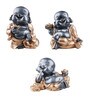White Polyresin Premium Fengshui Monk Set Of Three