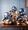 White Polyresin Premium Fengshui Monk Set Of Three