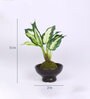 White & Green Artificial Bonsai Plant with Ceramic Pot