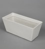 White Polystone Rectangular Shaped Planter