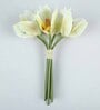 White Polyurethane Cymbedium Orchids Bunche Artificial Flowers