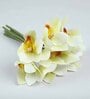 White Polyurethane Cymbedium Orchids Bunche Artificial Flowers